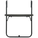 Hanging Balcony Table Brown 60x64x83.5 cm Plastic Rattan Look - Front View