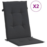 Garden Highback Chair Cushions 2 pcs Black 120x50x3 cm Fabric