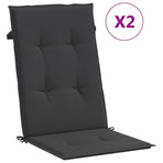 Garden Highback Chair Cushions 2 pcs Black 120x50x3 cm Fabric