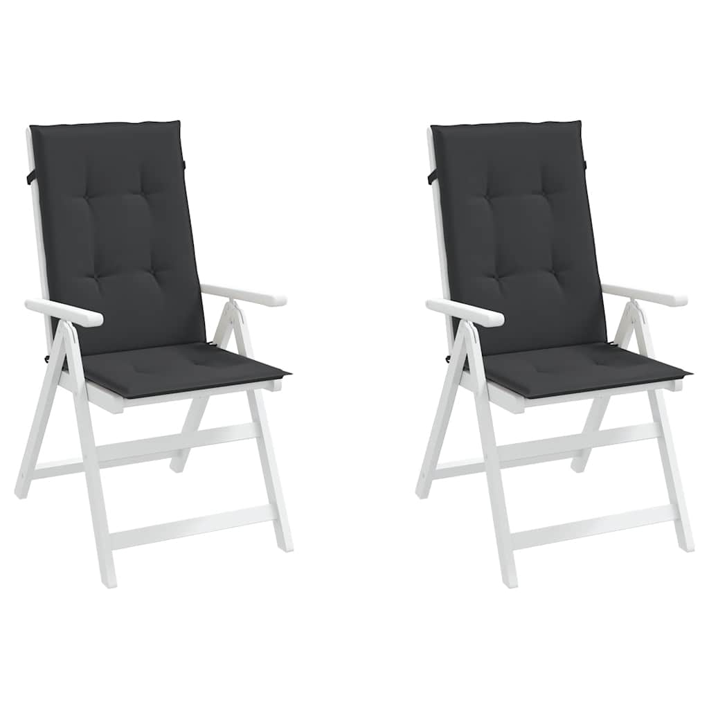 Garden Highback Chair Cushions 2 pcs Black 120x50x3 cm Fabric