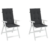 Garden Highback Chair Cushions 2 pcs Black 120x50x3 cm Fabric