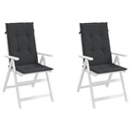 Garden Highback Chair Cushions 2 pcs Black 120x50x3 cm Fabric