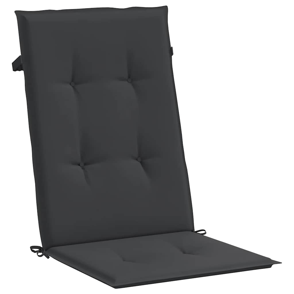 Garden Highback Chair Cushions 2 pcs Black 120x50x3 cm Fabric
