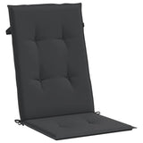 Garden Highback Chair Cushions 2 pcs Black 120x50x3 cm Fabric - 45-Degree Angle