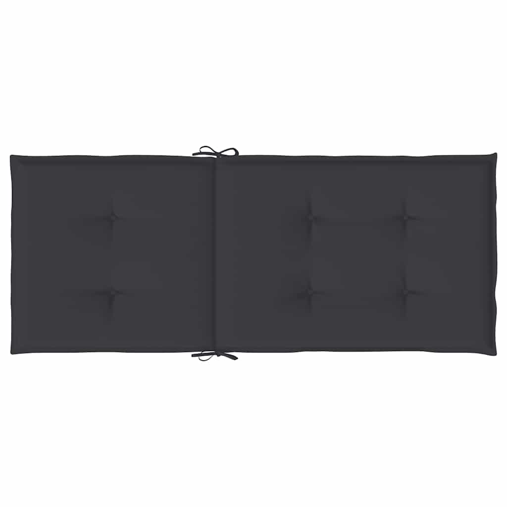 Garden Highback Chair Cushions 2 pcs Black 120x50x3 cm Fabric