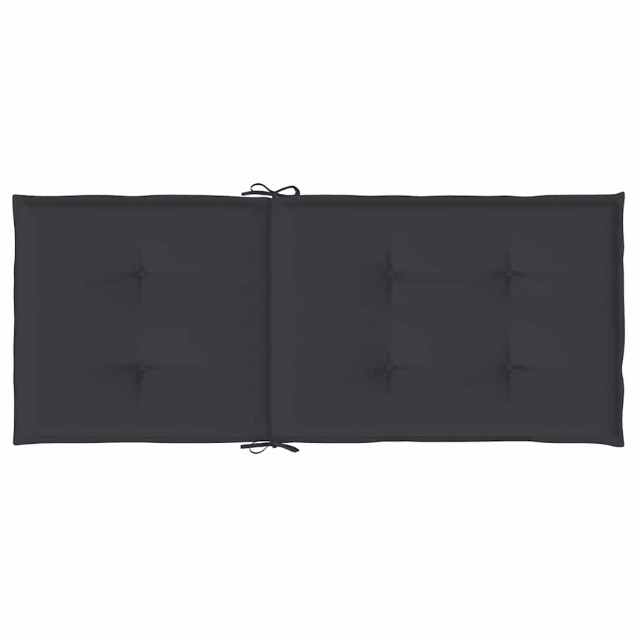 Garden Highback Chair Cushions 2 pcs Black 120x50x3 cm Fabric