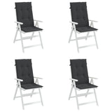 Garden Highback Chair Cushions 4 pcs Black 120x50x3 cm Fabric - Top-Down View