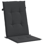 Garden Highback Chair Cushions 4 pcs Black 120x50x3 cm Fabric