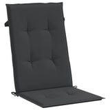 Garden Highback Chair Cushions 4 pcs Black 120x50x3 cm Fabric - 45-Degree Angle