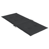 Garden Highback Chair Cushions 4 pcs Black 120x50x3 cm Fabric