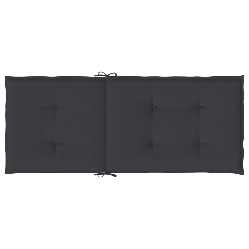 Garden Highback Chair Cushions 4 pcs Black 120x50x3 cm Fabric