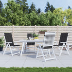 Garden Highback Chair Cushions 4 pcs Black 120x50x3 cm Fabric