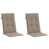 Garden Highback Chair Cushions 2 pcs Taupe 120x50x3 cm Fabric - Side View