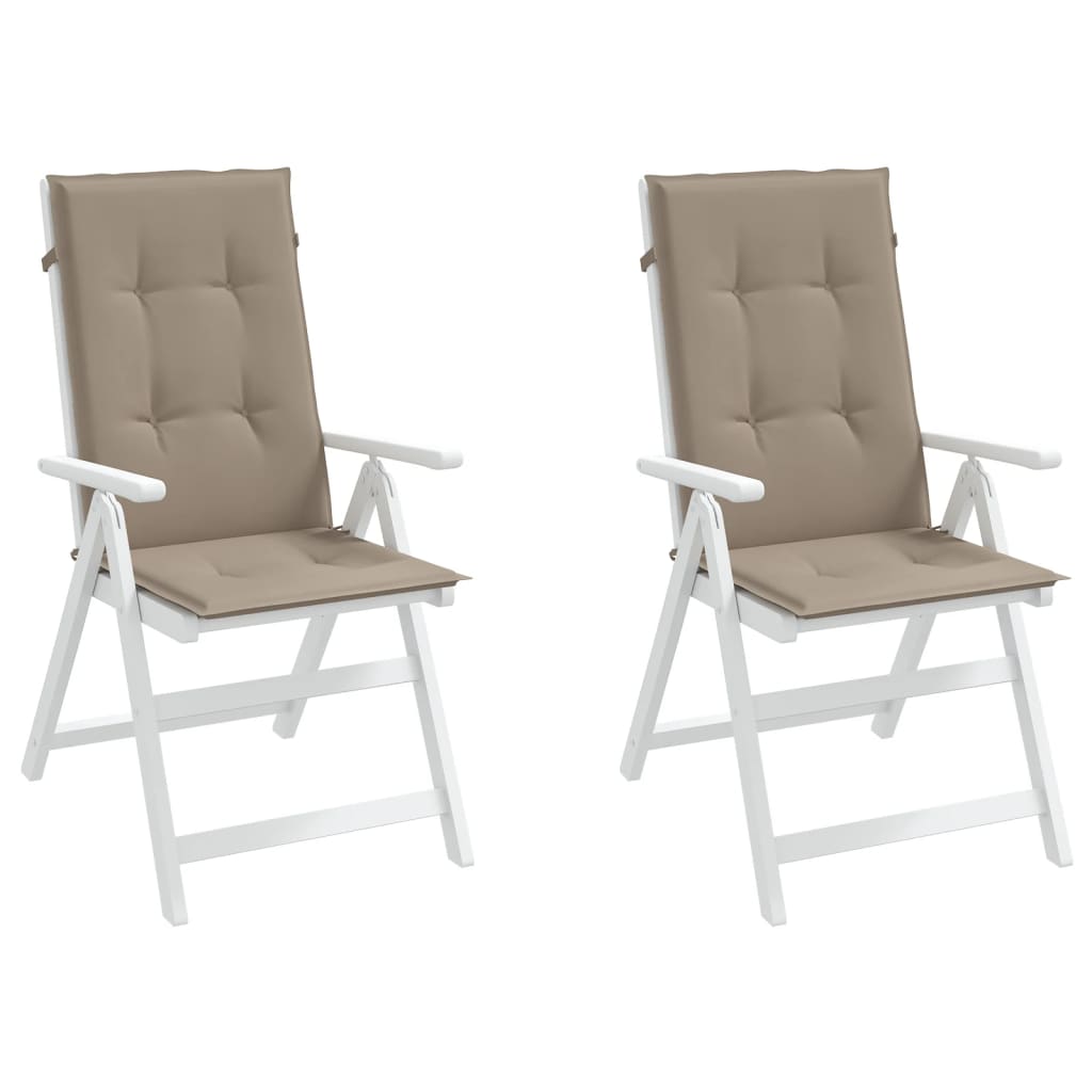 Garden Highback Chair Cushions 2 pcs Taupe 120x50x3 cm Fabric