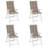 Garden Highback Chair Cushions 4 pcs Taupe 120x50x3 cm Fabric