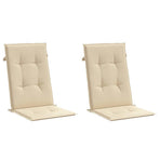 Garden Highback Chair Cushions 2 pcs Beige 120x50x3 cm Fabric