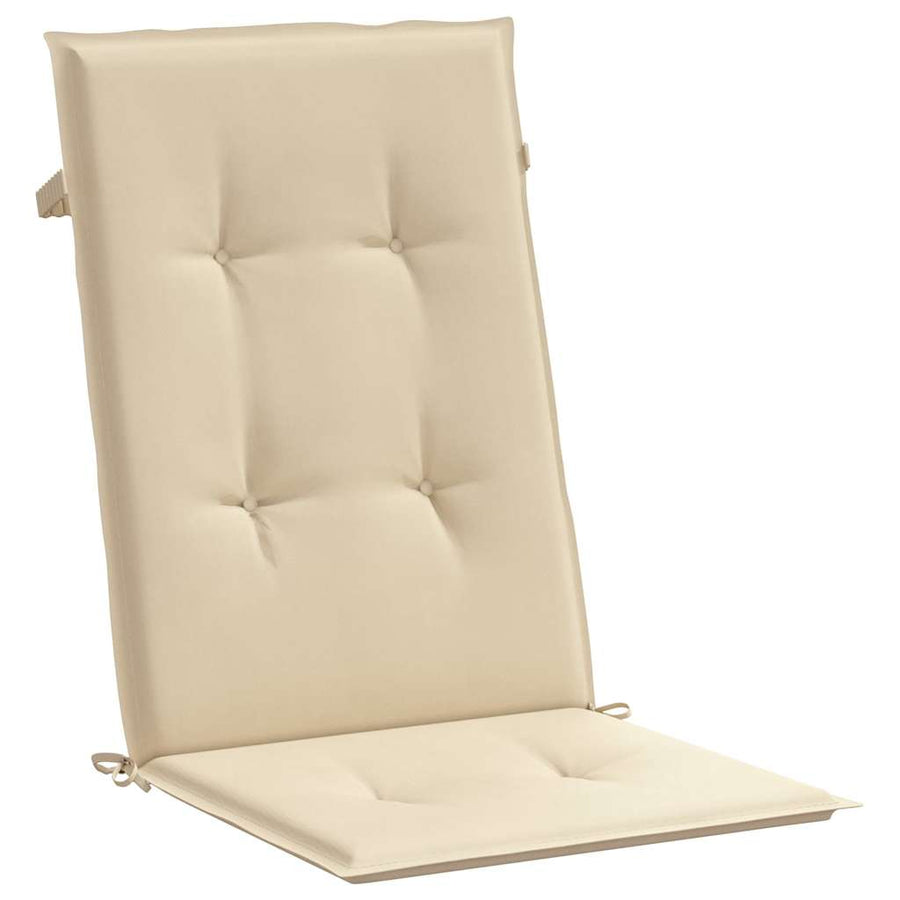 Garden Highback Chair Cushions 2 pcs Beige 120x50x3 cm Fabric
