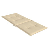 Garden Highback Chair Cushions 2 pcs Beige 120x50x3 cm Fabric