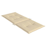 Garden Highback Chair Cushions 2 pcs Beige 120x50x3 cm Fabric