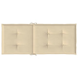 Garden Highback Chair Cushions 2 pcs Beige 120x50x3 cm Fabric
