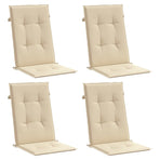 Garden Highback Chair Cushions 4 pcs Beige 120x50x3 cm Fabric