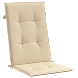Garden Highback Chair Cushions 4 pcs Beige 120x50x3 cm Fabric