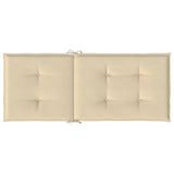 Garden Highback Chair Cushions 4 pcs Beige 120x50x3 cm Fabric