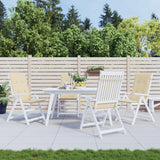 Garden Highback Chair Cushions 4 pcs Beige 120x50x3 cm Fabric