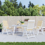 Garden Highback Chair Cushions 4 pcs Beige 120x50x3 cm Fabric