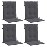 Garden Lowback Chair Cushions 4 pcs Anthracite Oxford Fabric - Side View