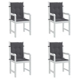 Garden Lowback Chair Cushions 4 pcs Anthracite Oxford Fabric - Top-Down View