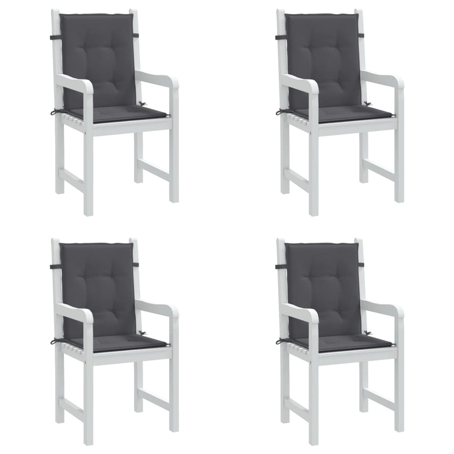 Garden Lowback Chair Cushions 4 pcs Anthracite Oxford Fabric