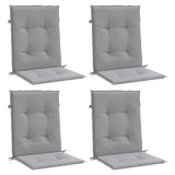 Garden Lowback Chair Cushions 4 pcs Grey Oxford Fabric