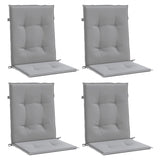 Garden Lowback Chair Cushions 4 pcs Grey Oxford Fabric - Side View