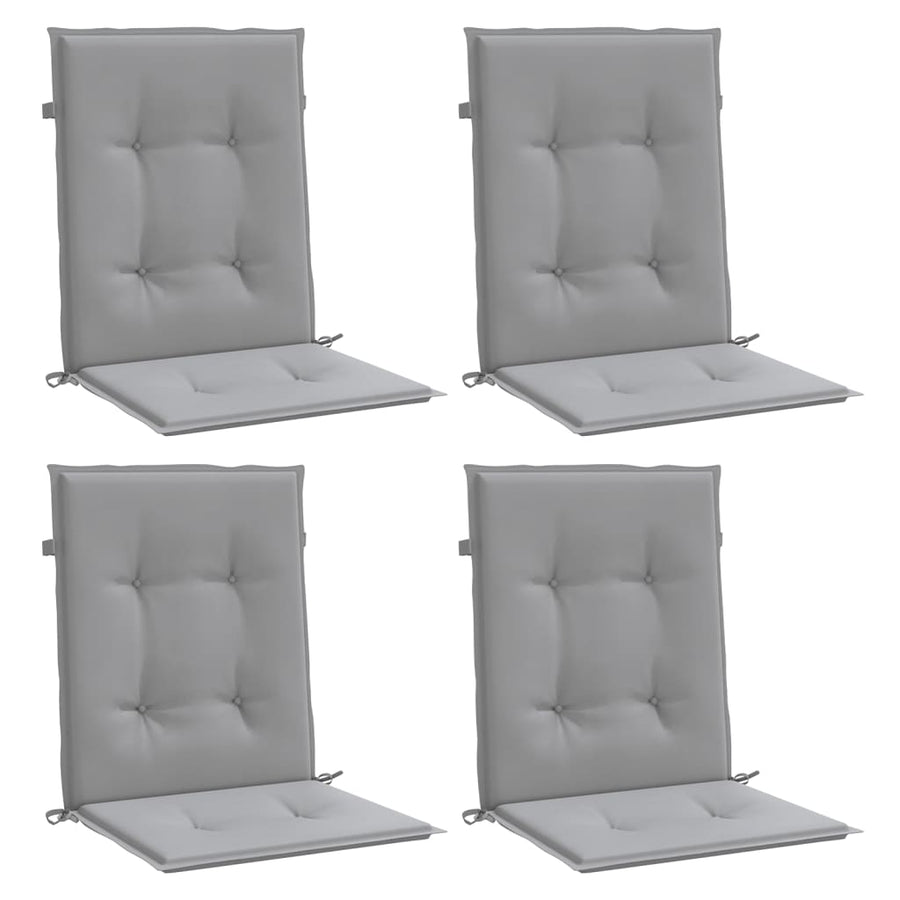 Garden Lowback Chair Cushions 4 pcs Grey Oxford Fabric