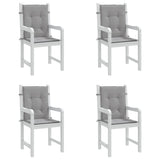 Garden Lowback Chair Cushions 4 pcs Grey Oxford Fabric - Top-Down View
