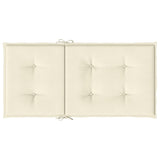 Garden Lowback Chair Cushions 2 pcs Cream 100x50x3 cm Oxford Fabric