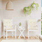 Garden Lowback Chair Cushions 2 pcs Cream 100x50x3 cm Oxford Fabric