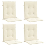 Garden Lowback Chair Cushions 4 pcs Cream 100x50x3 cm Oxford Fabric - Side View