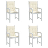 Garden Lowback Chair Cushions 4 pcs Cream 100x50x2 cm Oxford Fabric