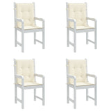 Garden Lowback Chair Cushions 4 pcs Cream 100x50x3 cm Oxford Fabric - Top-Down View