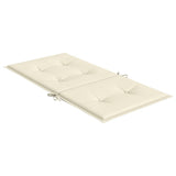 Garden Lowback Chair Cushions 4 pcs Cream 100x50x2 cm Oxford Fabric