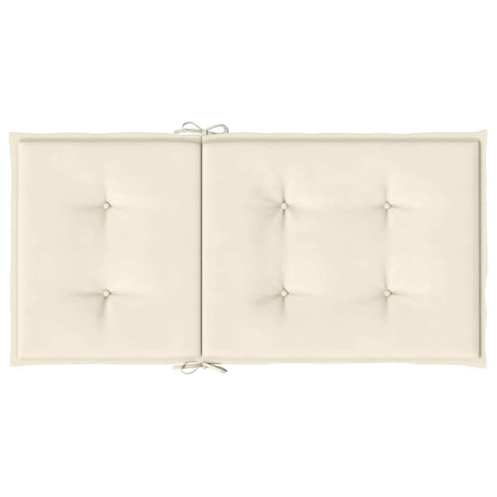 Garden Lowback Chair Cushions 4 pcs Cream 100x50x2 cm Oxford Fabric