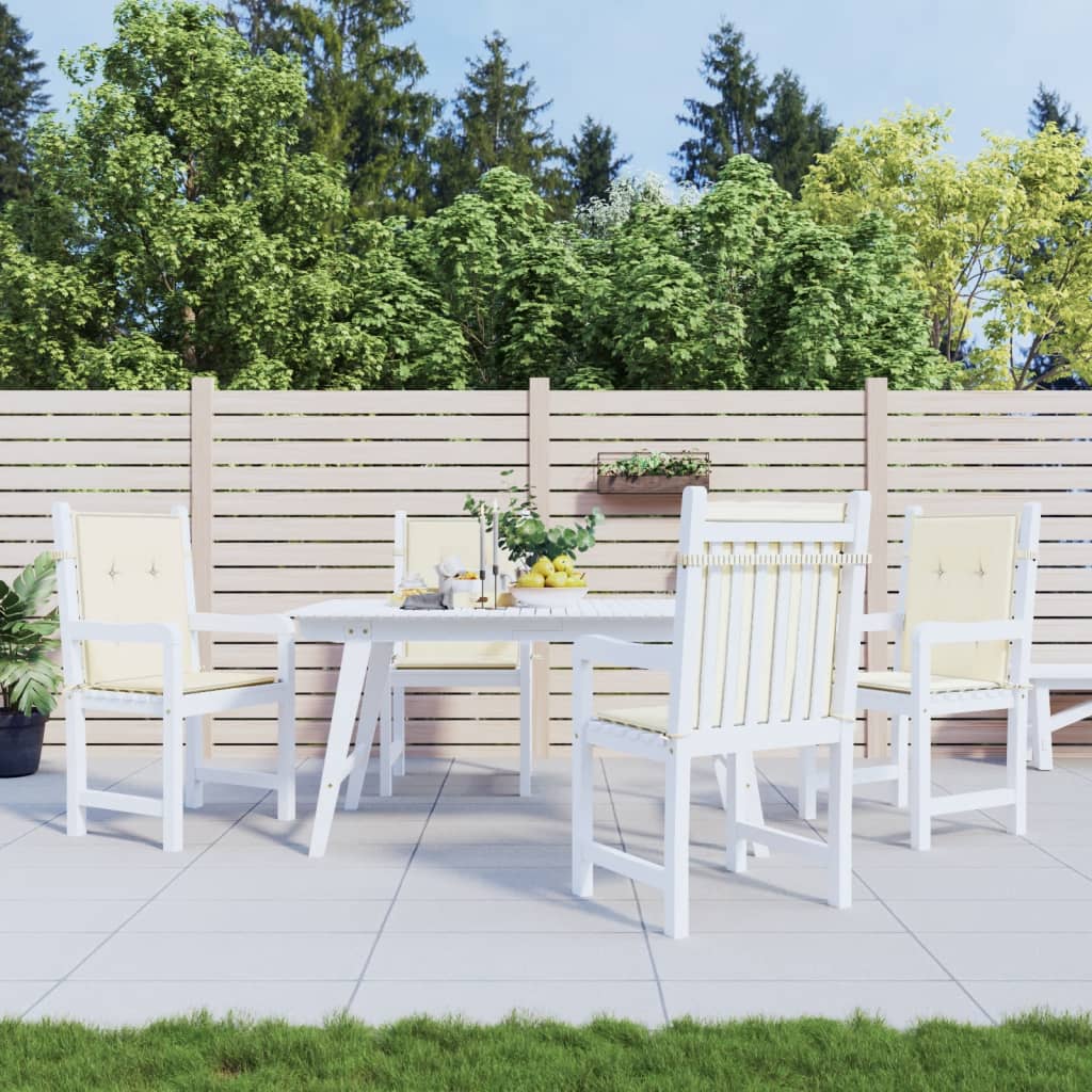 Garden Lowback Chair Cushions 4 pcs Cream 100x50x2 cm Oxford Fabric
