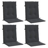 Garden Lowback Chair Cushions 4 pcs Black 100x50x3 cm Oxford Fabric - Side View