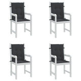 Garden Lowback Chair Cushions 4 pcs Black 100x50x3 cm Oxford Fabric - Top-Down View