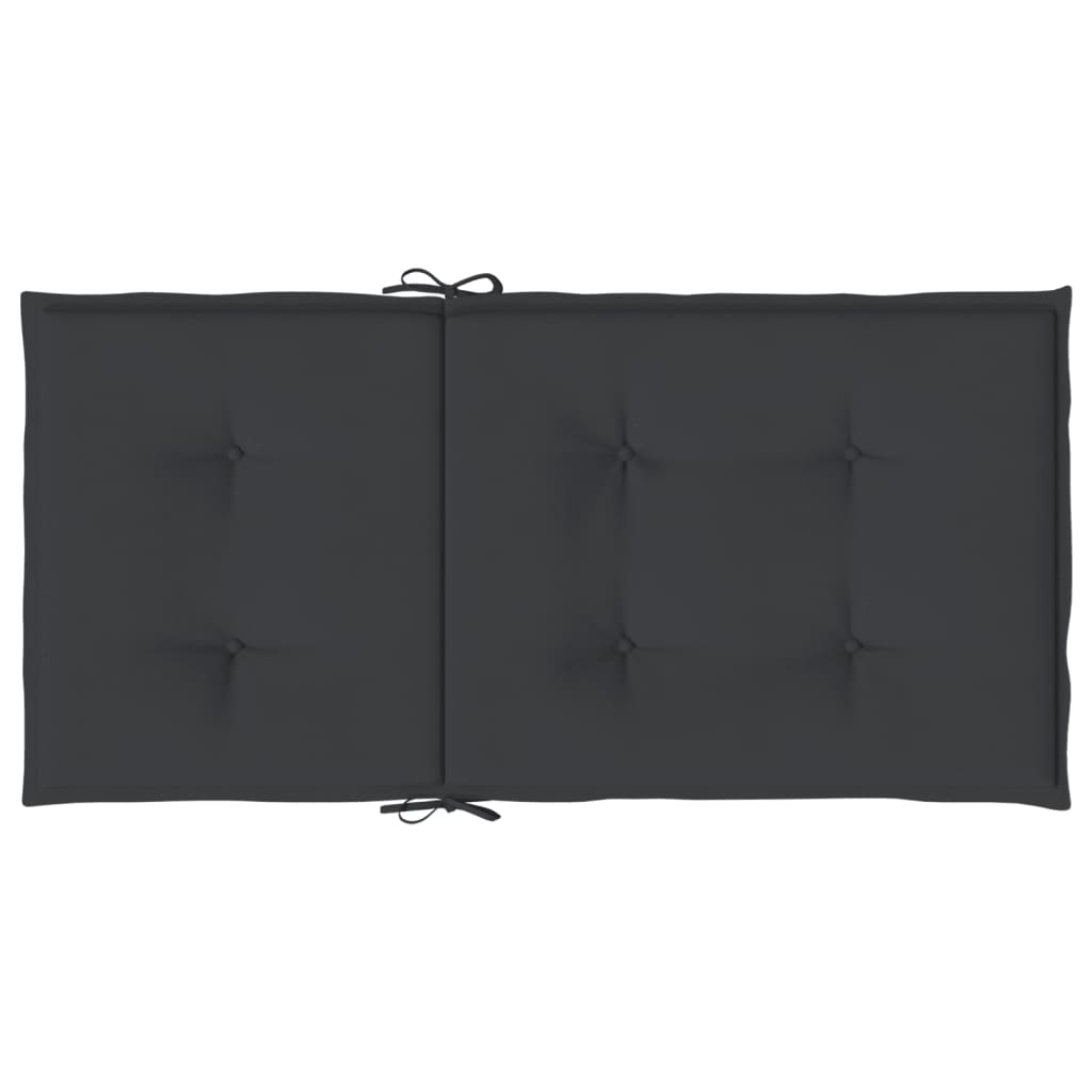 Garden Lowback Chair Cushions 4 pcs Black 100x50x3 cm Oxford Fabric