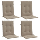 Garden Lowback Chair Cushions 4 pcs Taupe 100x50x3 cm Oxford Fabric - Side View