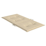 Garden Lowback Chair Cushions 2 pcs Beige 100x50x3 cm Oxford Fabric - Rear View