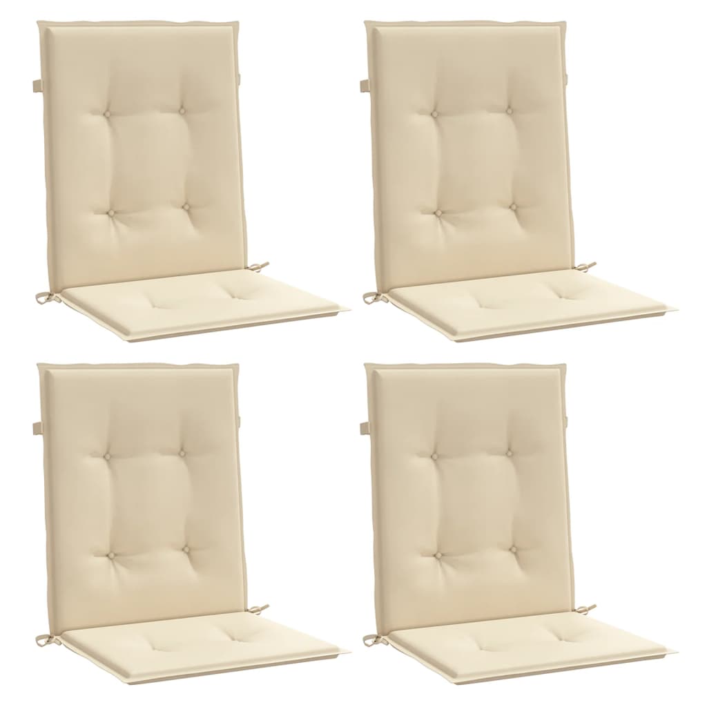 Garden Lowback Chair Cushions 4 pcs Beige 100x50x3 cm Oxford Fabric